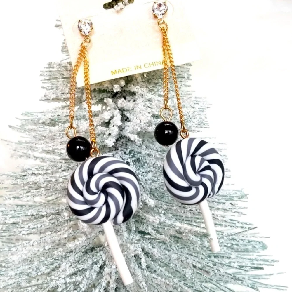 NWT Licorice Lollipop Earrings